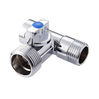 кран-тройник для бытовой техники 1/2" ш *3/4"ш *1/2"г (хром) блистер