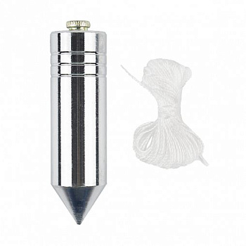 отвес цилиндрический шабашка, металл, шнур 5 м, 400 г 034-4102