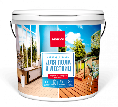 эмаль акриловая п/гл. mokke для пола, графит, 2,4 кг