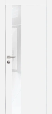 уценка дв. полотно px-10 70*2000 белый со стеклом lacobel белоснежный, al кромка с 4-х ст, врезка под петли и замок