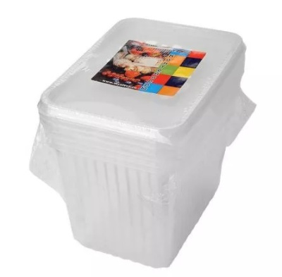 набор контейнеров рр 2000мл прямоуг. дно +<br/>крышка 5шт (179*132*126) (186535) 1/6