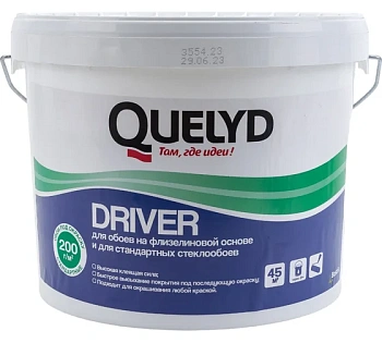 клей для стеклохолста и стеклообоев quelyd driver, 9 кг