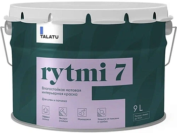 краска "rytmi 7" для стен и потолков влагостойкая база с 9 л (1) "talatu" распродажа