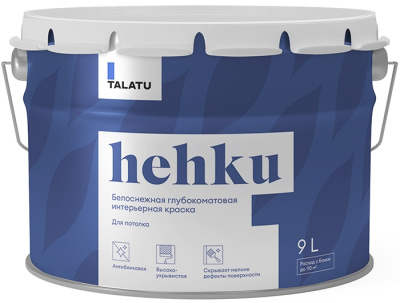 краска "hehku" для потолков белоснежная 9 л (1) "talatu"