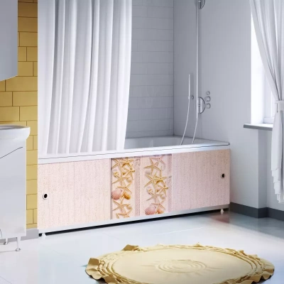 экран под ванну 1,5 м "оптима decor" пластиковый морские ракушки