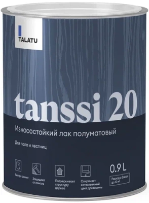 лак "tanssi 20" для пола и лестниц полуматовый 0,9 л (1/6) "talatu"