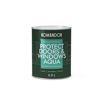 эмаль "protect doors&windows aqua" для окон и дверей база с 0,9 л (1/6) "komandor"
