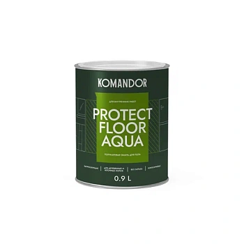 эмаль "protect floor aqua" для пола база с 0,9 л (1/6) "komandor"