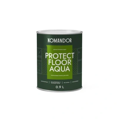 эмаль "protect floor aqua" для пола база с 0,9 л (1/6) "komandor"
