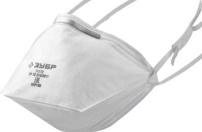 полумаска фильтрующая зубр п-95 класс защиты ffp2, плоская