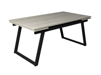 стол ливерпуль 1600(2000)*850, железный камень на металлокаркасе z 960 (цвет белый шелк)