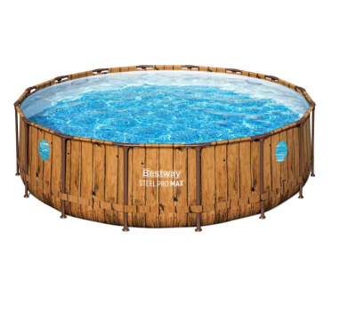 каркасный бассейн power steel 488x122см"дерево", 19480л, фил.-нас 5678л/ч, лест, тент,попл-доз уп.1