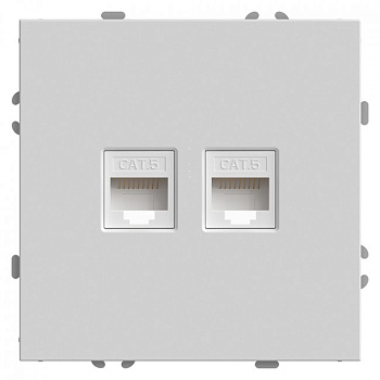 розетка компьютерная 2-местная rj-45 (механизм), серия эмили, rst00-5111-01, белый фарфор, soft touch