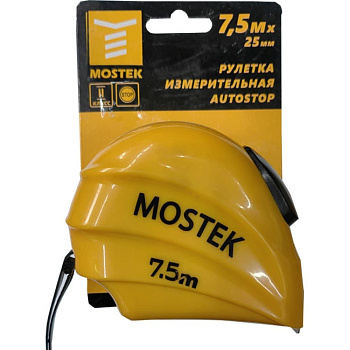 рулетка mostek измерительная autostop 7,5м х 25мм (с автостопом)