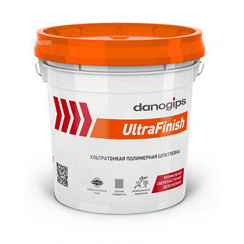 шпаклёвка готовая полимерная финишная danogips ultrafinish 28кг/17л (33шт/под)