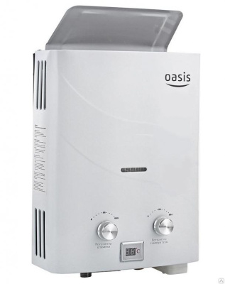 газовый водонагреватель бездымоходный "оазис" b-12w