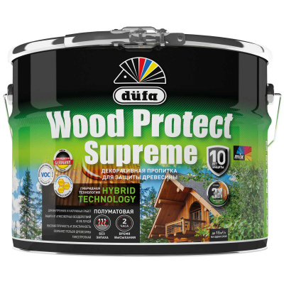 пропитка "dufa" wood protect supreme, бесцветная 9л
