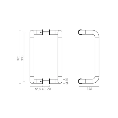 ручка-скоба ph-25-25/300-inox (нержавейка)