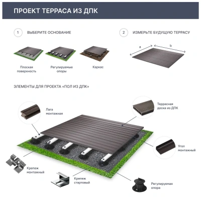 террасная доска terradeck velvet 152х28 россия (6.33),односторонний ,3000 мм(серый)