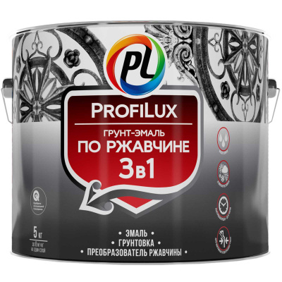 грунт- эмаль "profilux" по ржавчине 3 в 1 белая 5кг