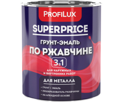 грунт эмаль по ржавчине 3 в 1 "profilux" superprice серая 6кг
