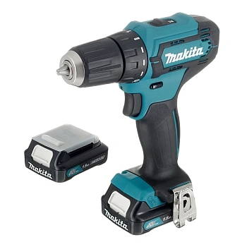 дрель-шуруповерт аккумуляторная makita df333dwye, 12в, li-ion 2x1,5ач