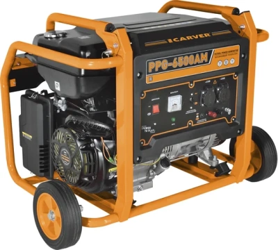 генератор бензиновый carver ppg-6500ам бенз (lt-188f-5,0/5,5квт, 220в, бак 33л,)