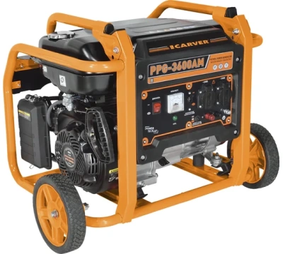 генератор бензиновый carver ppg-3600a (lt-168f-1, 2,5/2,8квт,220в,бак 15л)