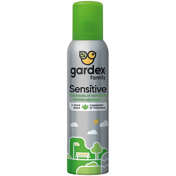 аэрозоль от комаров sensitive 150 мл (6) gardex family