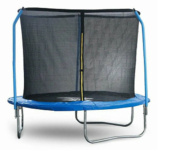 батут с защитной сеткой 244 см (8ft) green glade - большой каркасный уличный батут с лестницей для дачи, для детей и взрослых максимальный вес 100 кг