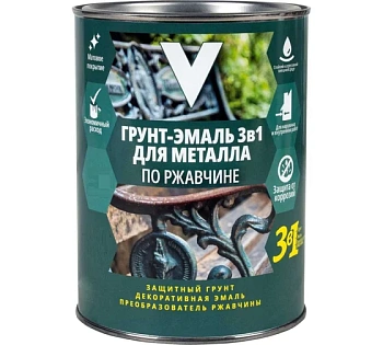 грунт- эмаль по ржавчине 3 в 1 коричневая 1,8 кг (1/6) "v"