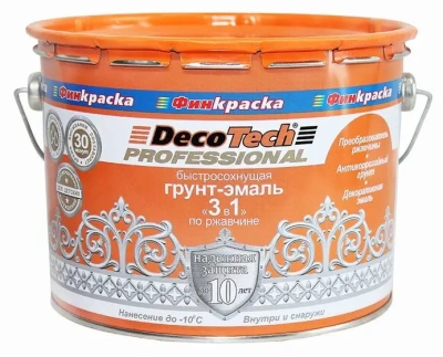 грунт-эмаль 3 в 1 decotech, графит под ral7024, 10 кг