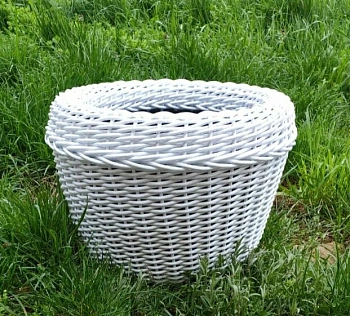 кашпо круглое из ротанга цвет белый 12л