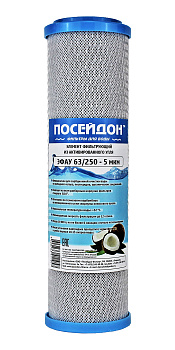 картридж (карбон-блок) с активированым кокосовым углем sl10" (эфау 63/250) 8000л. посейдон