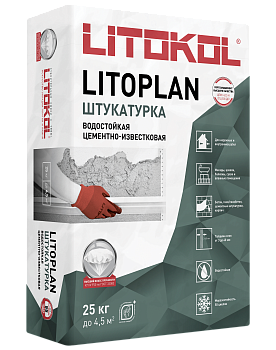 штукатурный состав litoplan  цементый серый 25кг