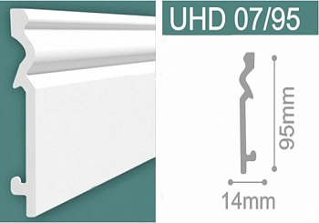 плинтус 1 uhd 07/95c, белый, 2.0м (кор.12шт)