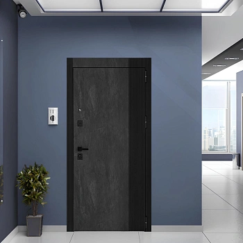 дверь дк модерн 274 960х2050 "пр" ск кам бл ясень чёрн / la'cobel noir бел мат с фурн. и цил.