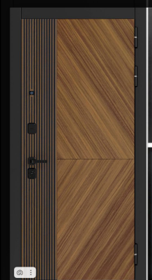 дверь дк-23 960х2050 "пр" панель мдф, наличники 16 мм / орех натур флз-2 софт белый снег 16 мм