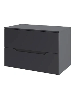 тумба подвесная line 80см цвет графит со столешницей под раковину