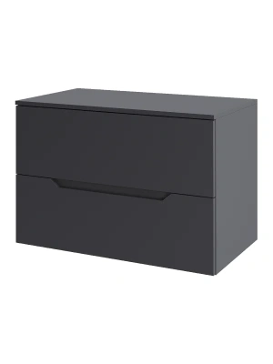 тумба подвесная line 80см цвет графит со столешницей под раковину