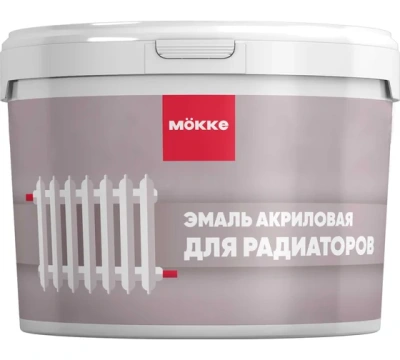 эмаль акриловая п/гл mokke для радиаторов, белый 0,9 кг. новинка!