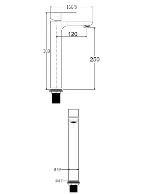 смеситель для накладной раковины alfi al02-12144 однорычажный цает черный