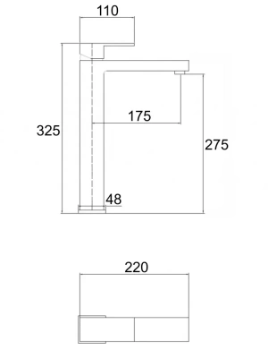 смеситель для накладной раковины alfi al03-12144 однорычажный цвет черный