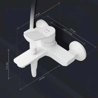 смеситель для ванны x-joy f85a10033 однорычажный короткий излив цвет белый