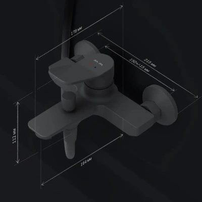 смеситель для ванны x-joy f85a10022 однорычажный короткий излив цвет черный