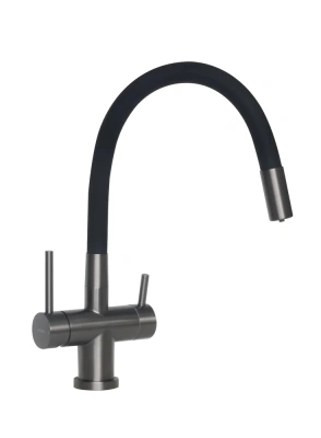 смеситель "longran" sprint logic lm2198, нерж. сталь/черный