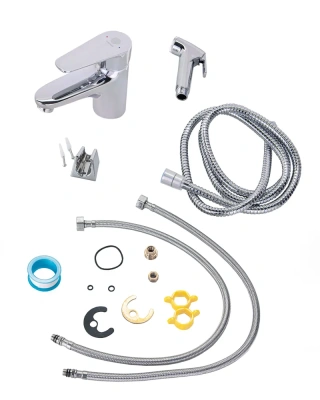 смеситель для раковины otto m22-022cr однорычажный с гигиеническим душем цвет хром