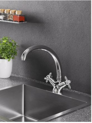 смеситель для кухни ретро-х-s a1900200 двухвентильный цвет хром