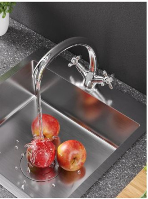 смеситель для кухни ретро-х-s a1900200 двухвентильный цвет хром