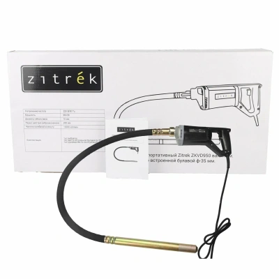 вибратор для бетона zitrek zkvd900, 900вт, с булавой 1.5м, диаметр 35мм
